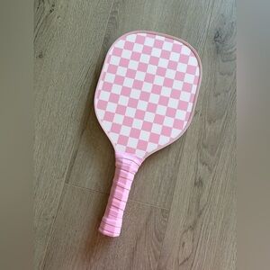 Pink checkered Pickleball paddle